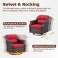 Sunwell Garden 3-Piece Patio Swivel Glider Set with 19.7" Side Table in Red, , large