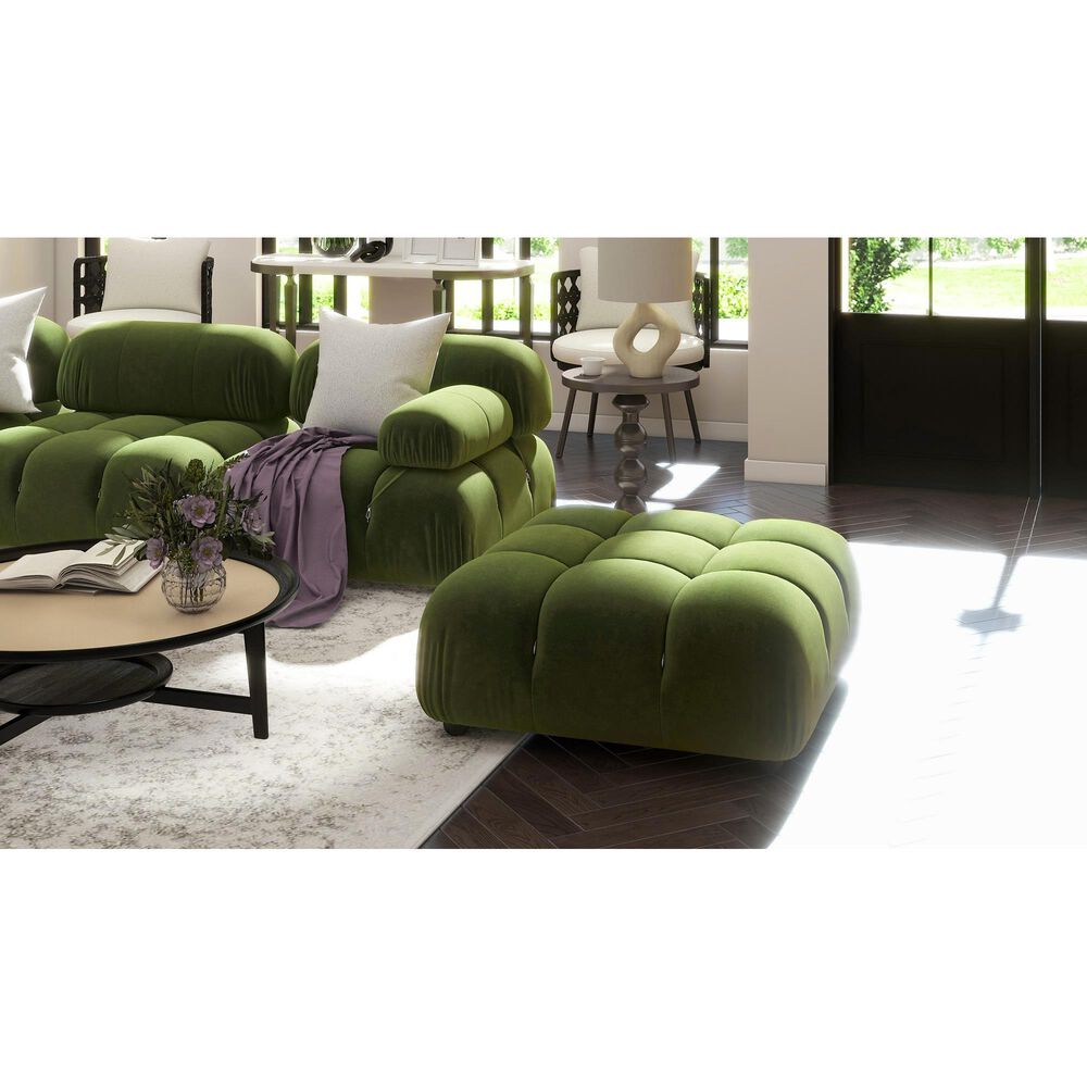 Jennifer Taylor Home Marcel Cocktail Ottoman in Olive Green, , large