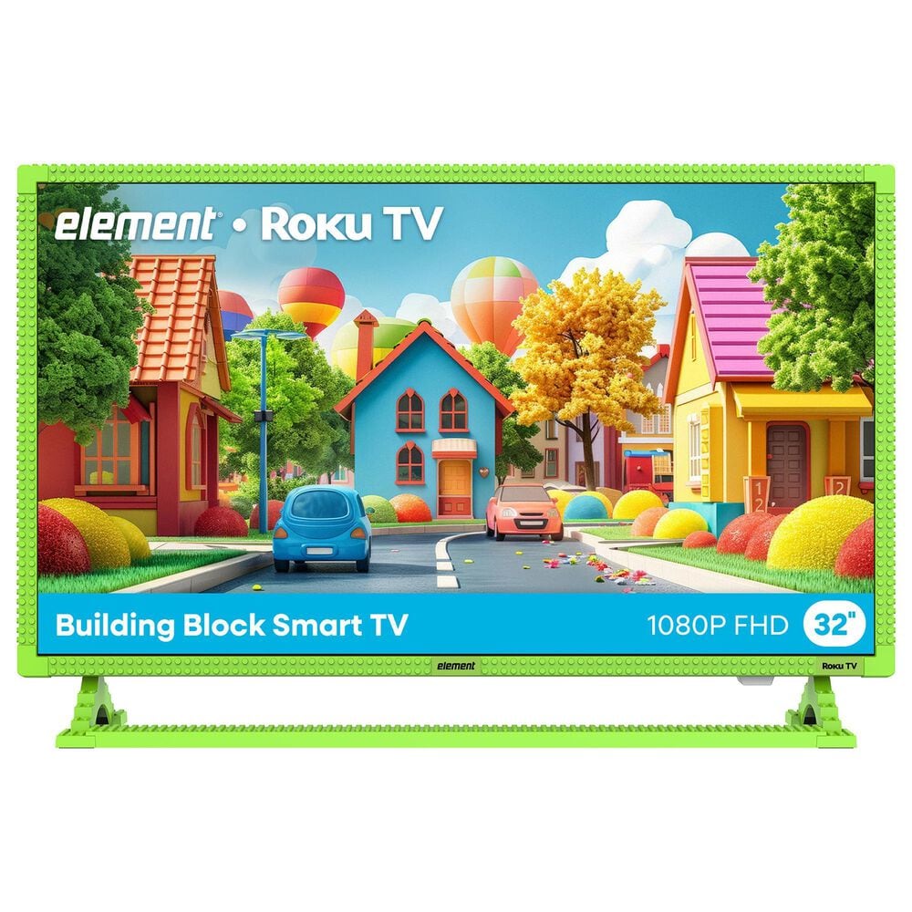 Element 32" Class 1080P FHD Building Block in Green - Smart Roku TV, , large