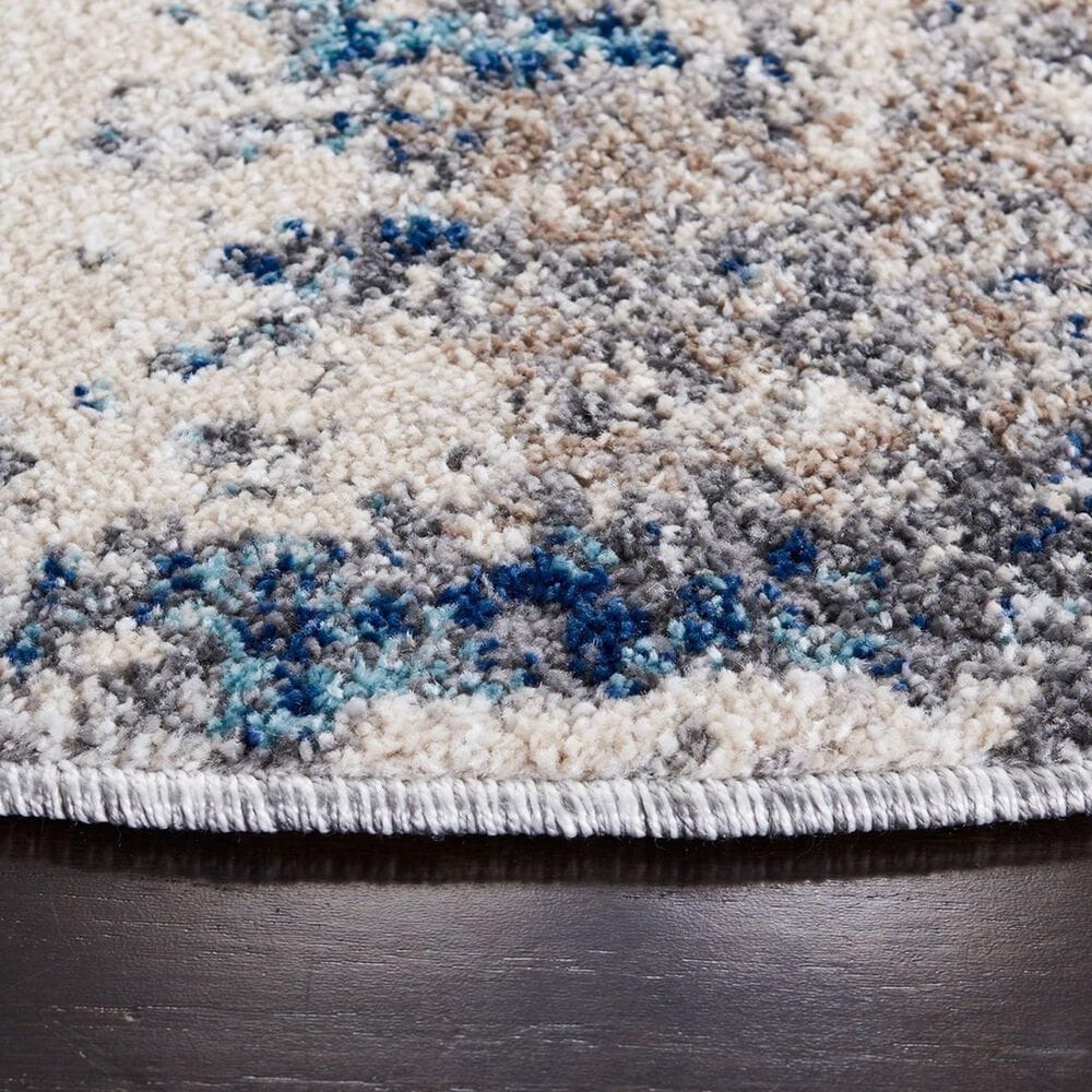 Safavieh Aston ASN718 3&#39; Round Grey and Navy Area Rug, , large