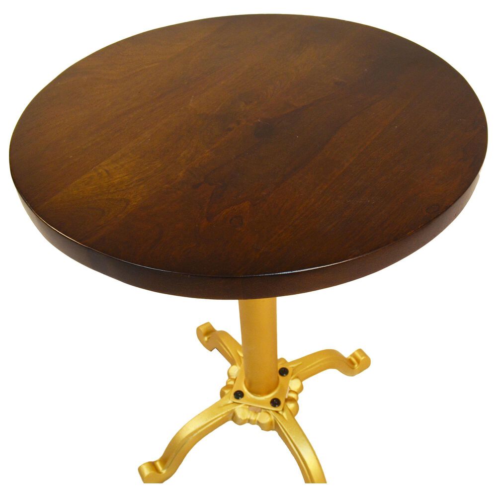 Carolina Chair and Table Elettra Adjustable Table in Elm and Gold, , large