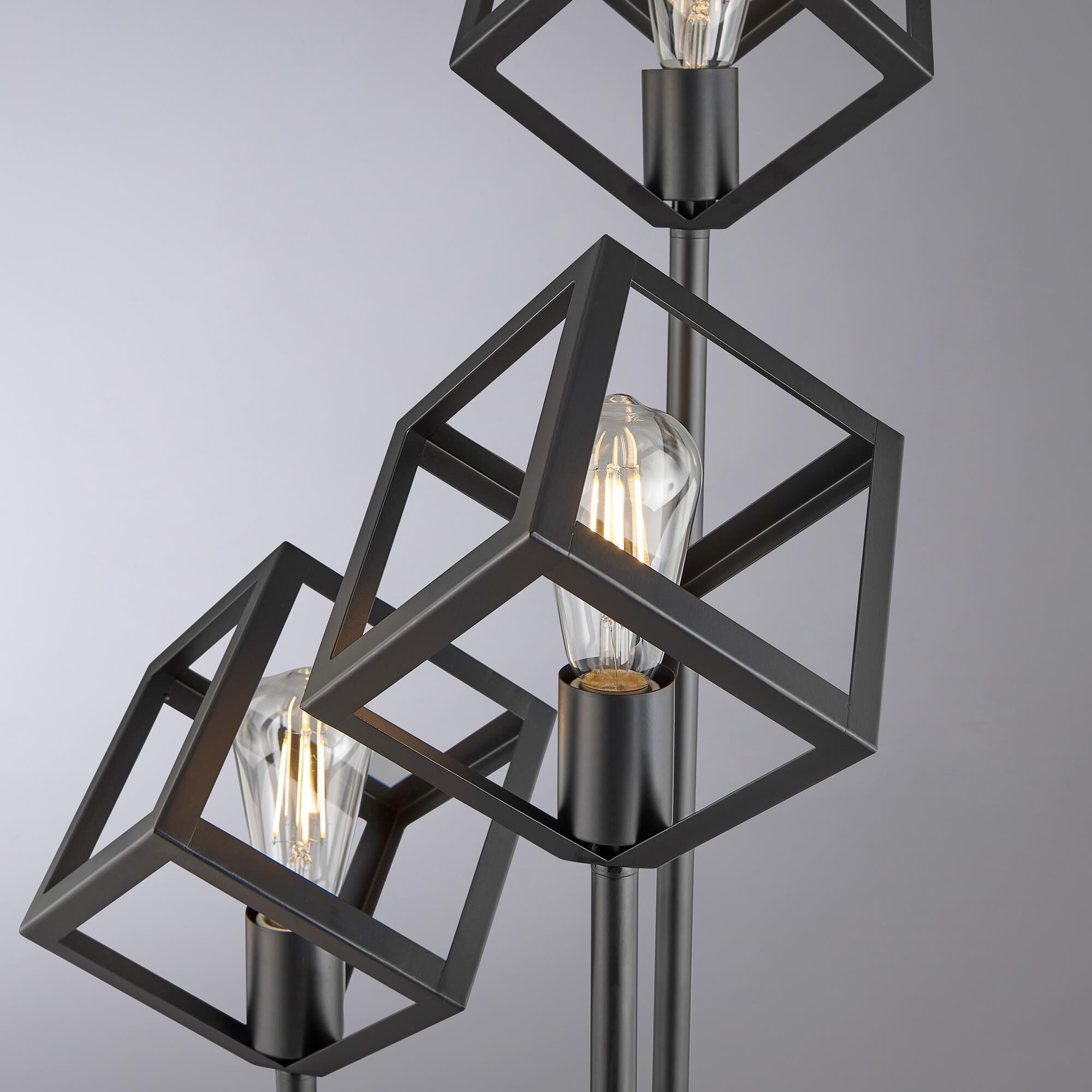 Lite Source Cuboid Floor Lamp in Black