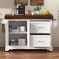 HOMLUX 53" Large Kitchen Island with 3.5" Thick Desktop in White, , large