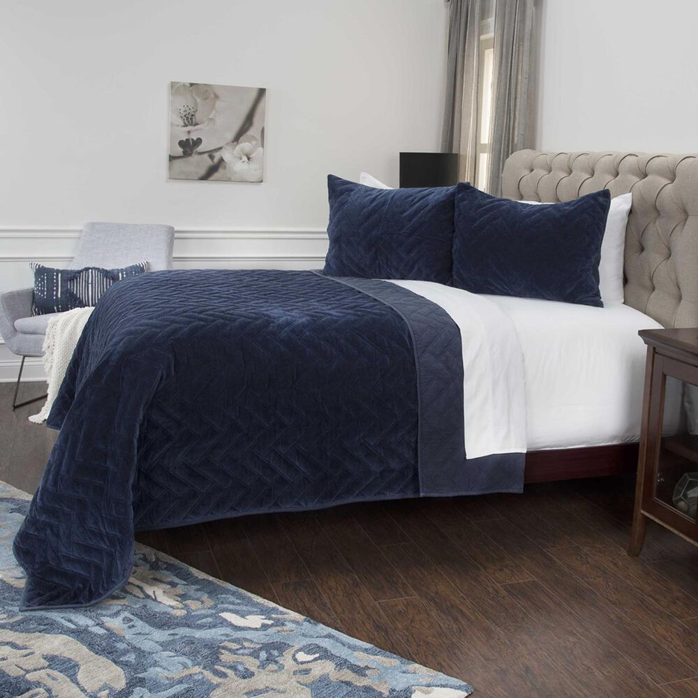 Rizzy Home Riviera Donny Osmond 20&quot; x 36&quot; King Sham in Indigo, , large