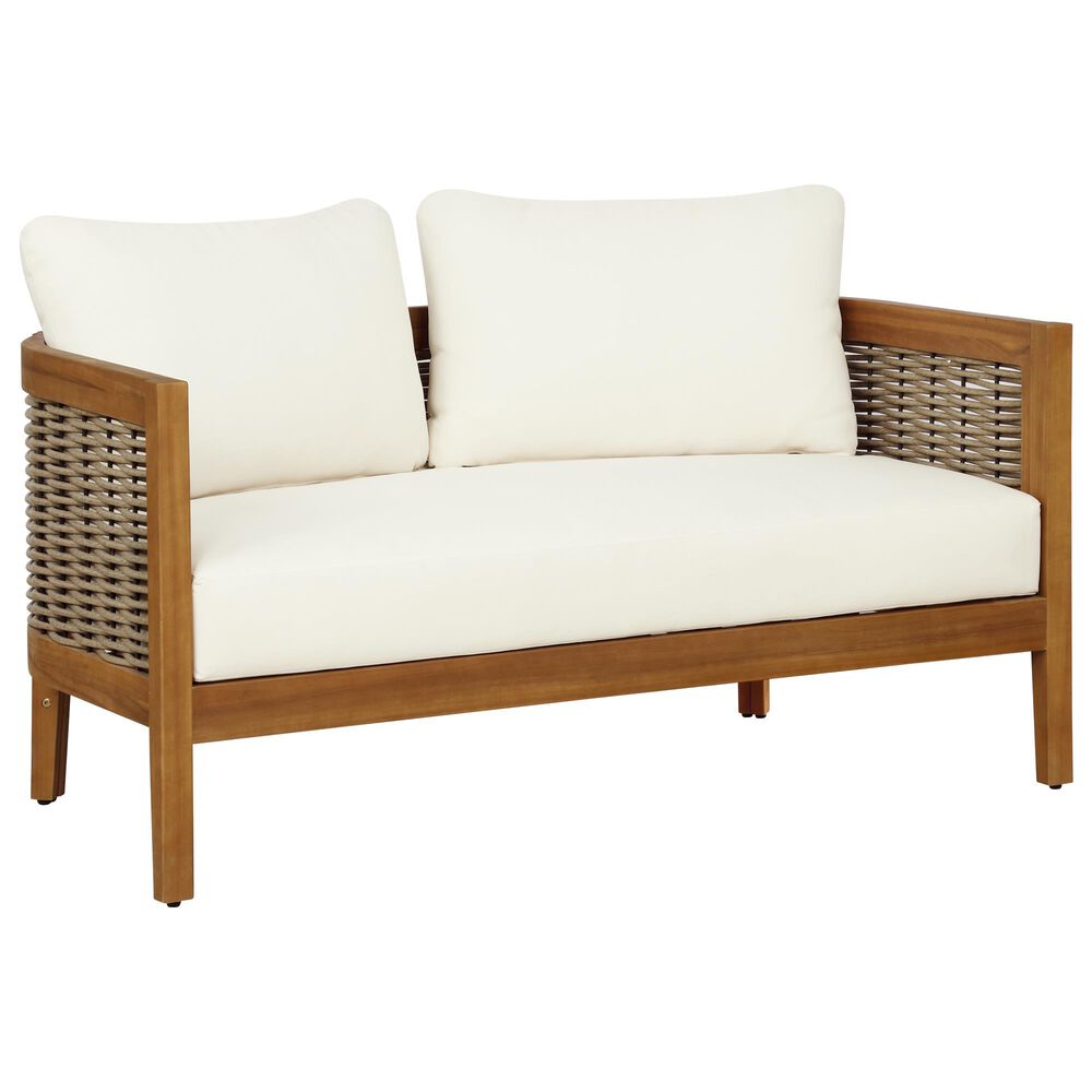 Linon Home Decor Chaddsley 2-Piece Outdoor Conversation Set in Brown, , large