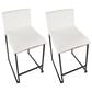 Lumisource Mason Mara Barstool with White Cushion in Gold and Walnut (Set of 2), , large