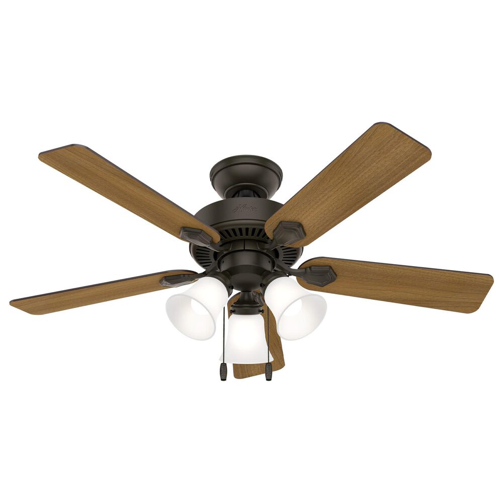 Hunter Swanson 44" Ceiling Fan with LED Lights in New Bronze, , large