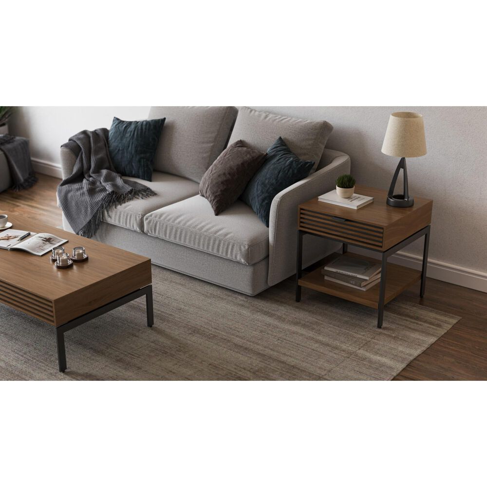 BDI Cora End Table in Natural Walnut and Black, , large