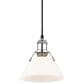 Golden Lighting Orwell 1-Light Small Pendant with Opal Glass Shade in Chrome, , large