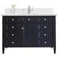 James Martin Vanities Brittany 60" Single Bathroom Vanity in Victory Blue with Single Hole 3 cm White Zeus Quartz Top and Rectangular Sink, , large