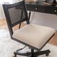 Linon Home Decor Bauer Swivel Office Chair with Cream Cushion in Black, , large