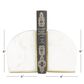 Maple and Jade 6" Decorative Bookend in Matte White, Gray and Gold (Set of 2), , large