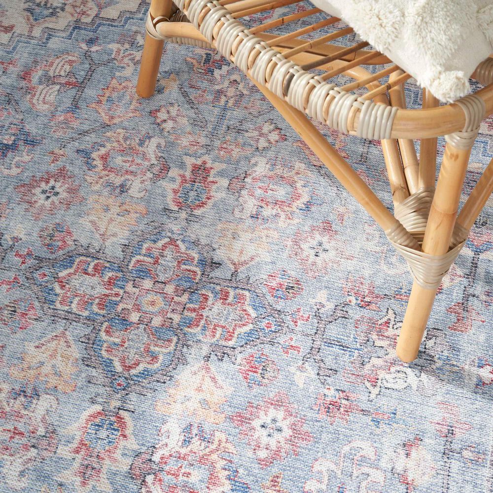 57 Grand by Nicole Curtis Series 1 4&#39; x 6&#39; Blue, Ivory and Red Area Rug, , large
