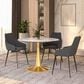 Leisuremod Bristol 40" Round Dining Table with MDF Top in Gold and Marbled White - Table Only, , large