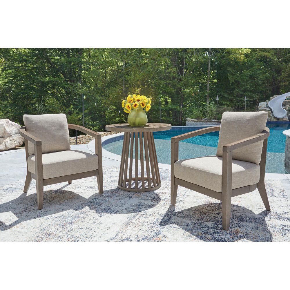 Ashley Joy Lagoon 3-Piece Outdoor Bistro Set in Beige, , large