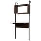 Baxton Studio Fariat Display Shelf with Desk in Walnut Brown and Black, , large