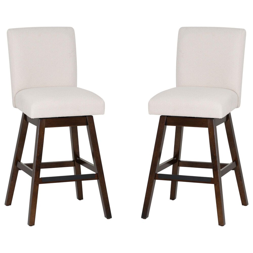 Linon Home Decor Cyrus Swivel Bar Stool in Brown (Set of 2), , large