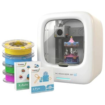 AOSEED X-Maker Joy Kids 3D AI Printer with 4 Filaments and Toy Pack in White, , large