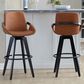 LumiSource Cosmo 30" Swivel Barstool with Camel Upholstery in Black (Set of 2), , large