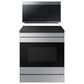Samsung Bespoke 2-Piece Kitchen Package with 6.3 Cu. Ft. Convection Slide-In Induction Range and 2.1 Cu. Ft. Fingerprint Resistant Over-the-Range Microwave in Stainless Steel, , large