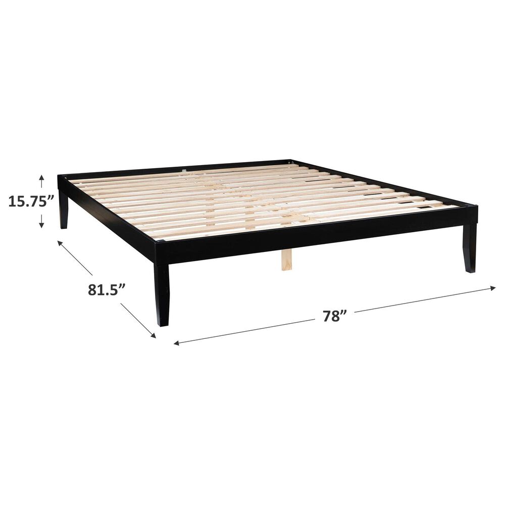Linden Boulevard Polly King Platform Bed without Headboard in Black, , large