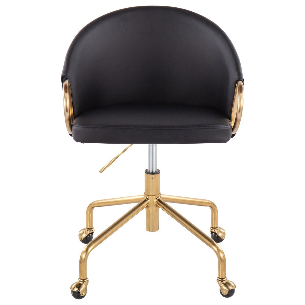 Lumisource Claire Task Chair with Black Cushion in Gold, , large