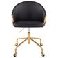Lumisource Claire Task Chair with Black Cushion in Gold, , large