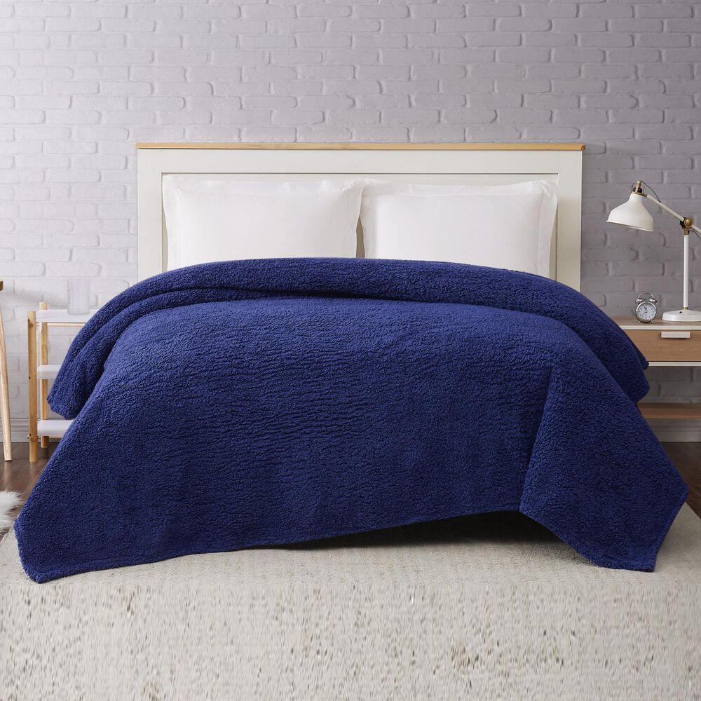 Pem America Brooklyn Loom Marshmallow Twin XL Blanket in Navy, , large