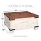 Ashley Wystfield Lift Top Cocktail Table in Vintage White and Warm Brown, , large