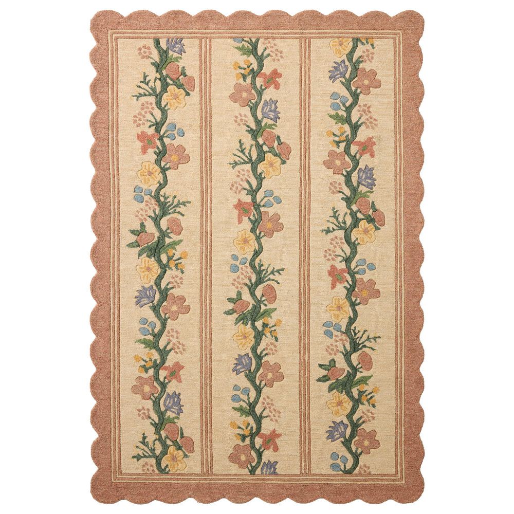 Rifle Paper Co. x Loloi Thistle Blush and Multicolor 7"9" x 9"9" Area Rug, , large