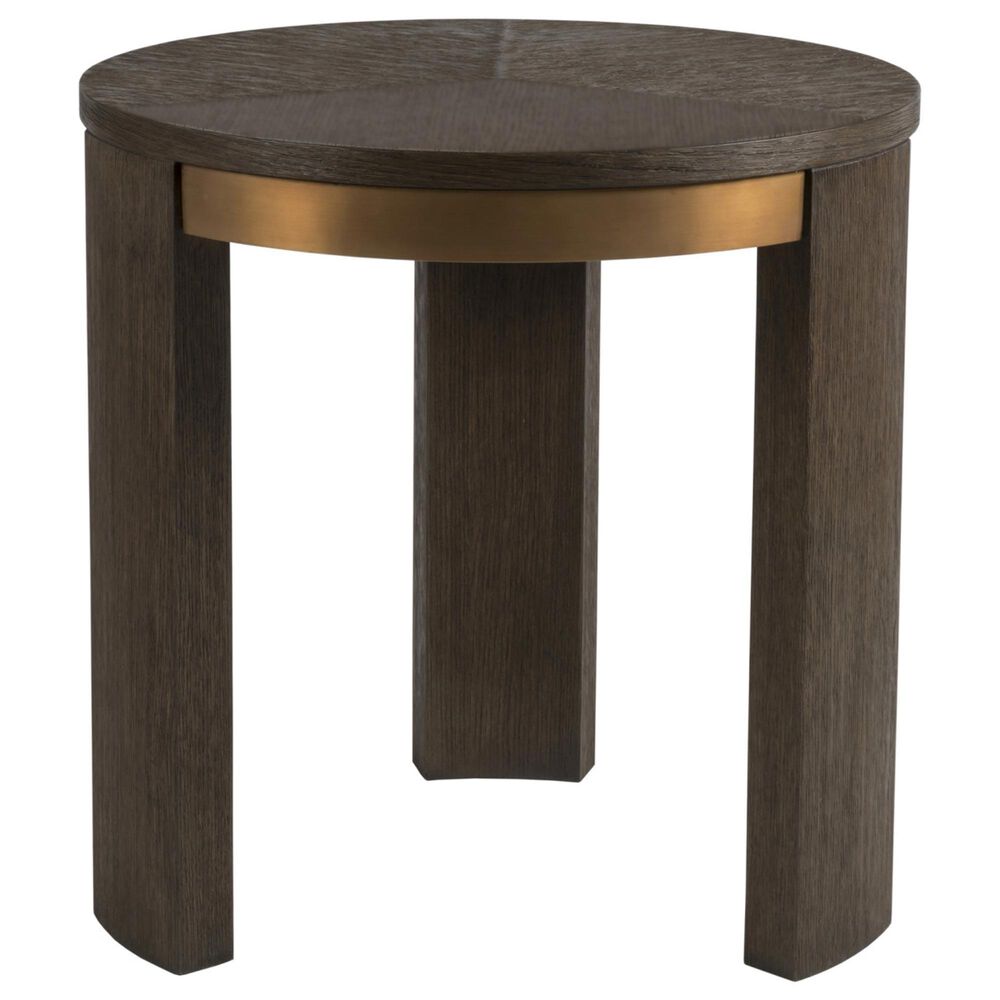 Artistica Home Andare End Table in Dry Brown and Antiqued Brass, , large