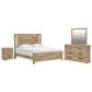 Ashley Brozmont 4 Piece King Platform Panel Bedroom Set in Natural Brown, , large