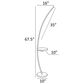 Lite Source Monita LED Shelf Floor Lamp with Wireless Charging + USB in Black, , large