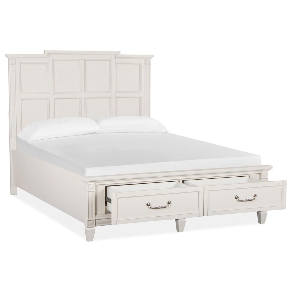 Nicolette Home Willowbrook Queen Storage Bed with Two Nightstands in Egg Shell White, , large