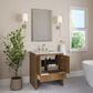 James Martin Hudson 30" Single Bathroom Vanity in Honey Oak with 3 cm Ethereal Noctis Silestone Top and Rectangular Sink, , large