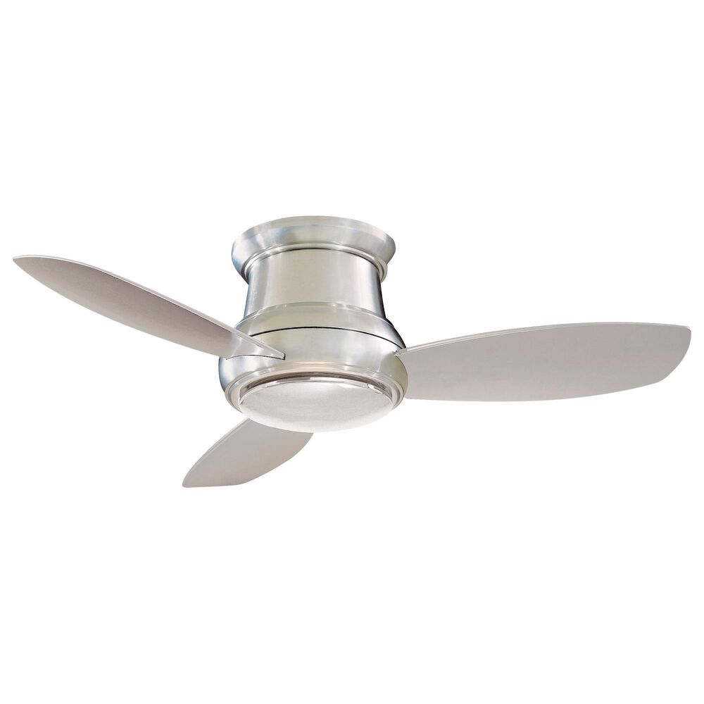 Minka-Aire Concept II 44" Flush Mount Ceiling Fan with LED Light in Brushed Nickel, , large