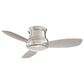 Minka-Aire Concept II 44" Flush Mount Ceiling Fan with LED Light in Brushed Nickel, , large