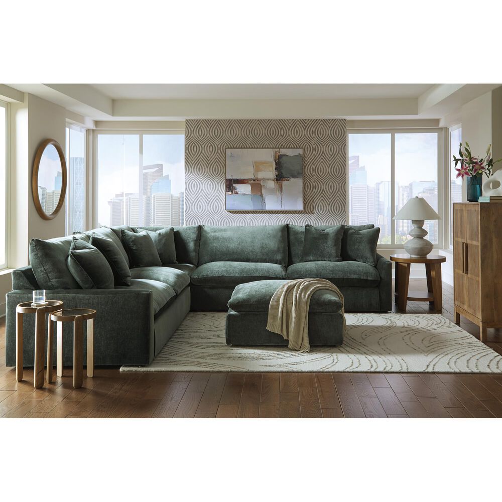 Ashley Carriage View Oversized Accent Ottoman in Jade, , large