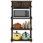 HOMLUX Turn-N-Tube 3-Tier Kitchen Storage Shelf with Top Cabinet in Columbia Walnut and Black, , large