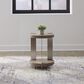 Belle Furnishings Harlow Round Chairside Table in Sandstone and Satin Nickel, , large