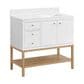 37B Isadore 36" Single Bathroom Vanity Cabinet in Bright White and White Composite Stone Top and Backsplash, , large