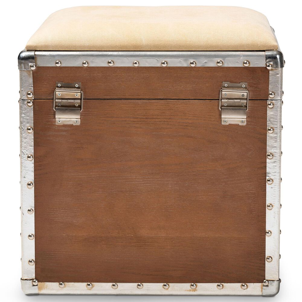Baxton Studio Violetta Storage Trunk Ottoman in Light Brown, , large