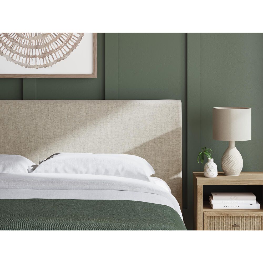 Ashley King Upholstered Bed and Two Nightstands, , large