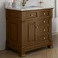 James Martin Vanities Brookfield 36" Single Bathroom Vanity in Honey Oak with Single Hole 3 cm White Zeus Quartz Top and Rectangular Sink, , large