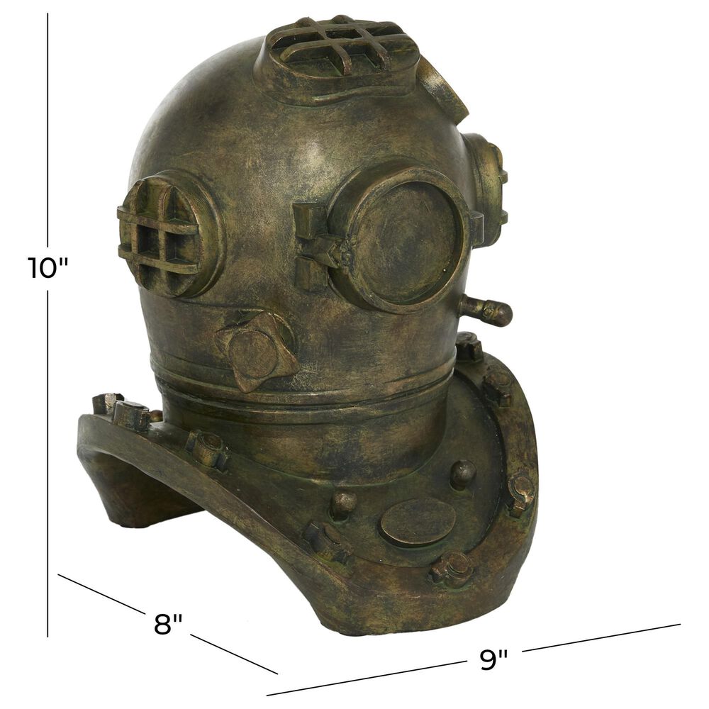 Maple and Jade 8&quot; x 10&quot; Coastal Polystone Helmet in Bronze, , large