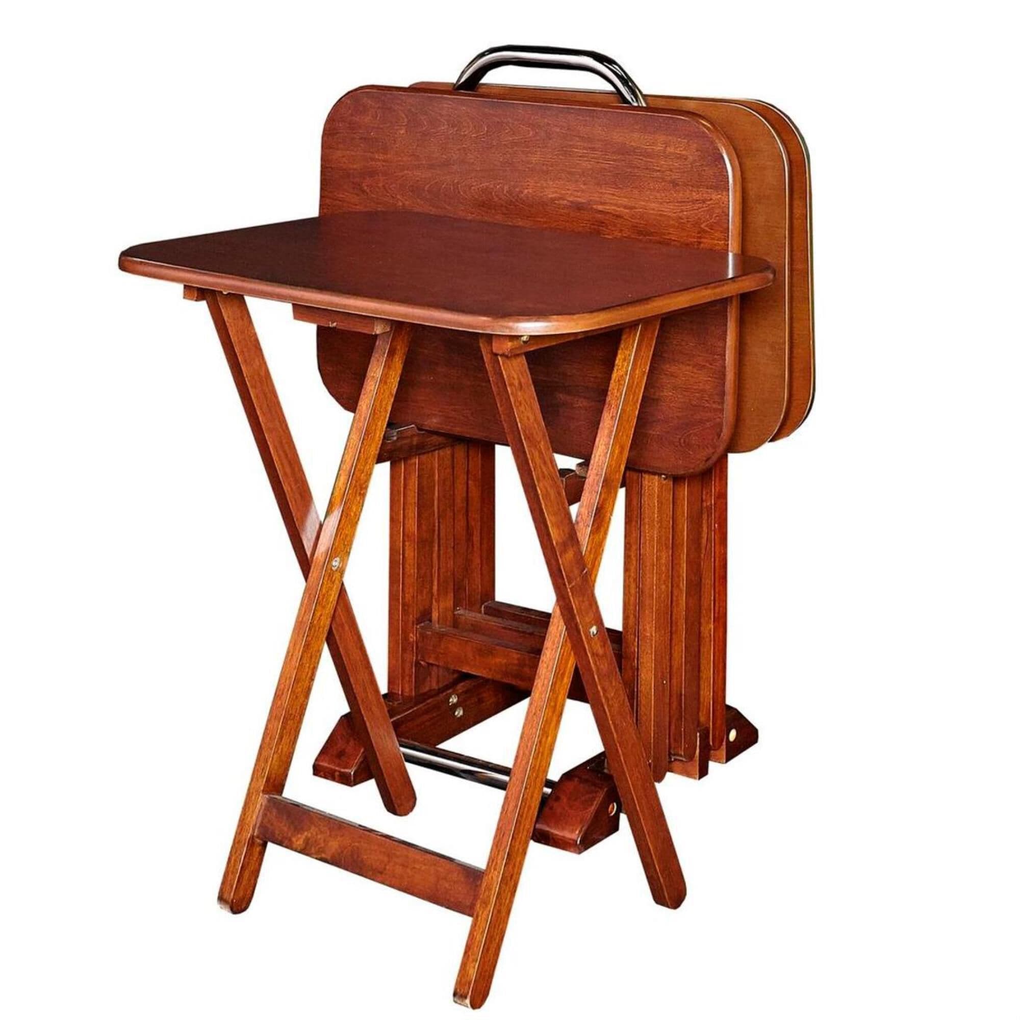 Wooden tv 2025 trays with stand