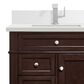 James Martin Vanities Brittany 30" Single Bathroom Vanity in Burnished Mahogany with Single Hole 3 cm White Zeus Quartz Top and Rectangular Sink, , large