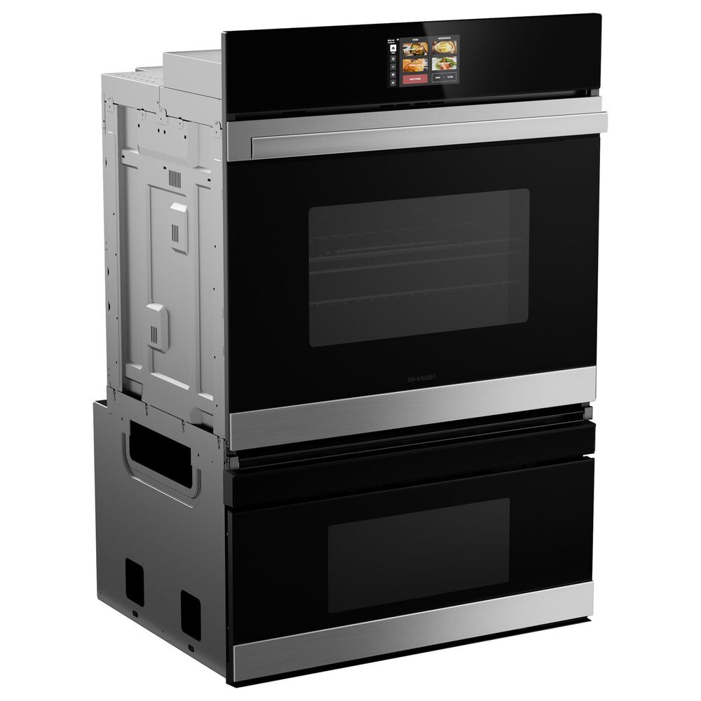 Sharp 30&quot; Smart Electric Microwave Wall Oven Combo in Stainless Steel and Black, , large
