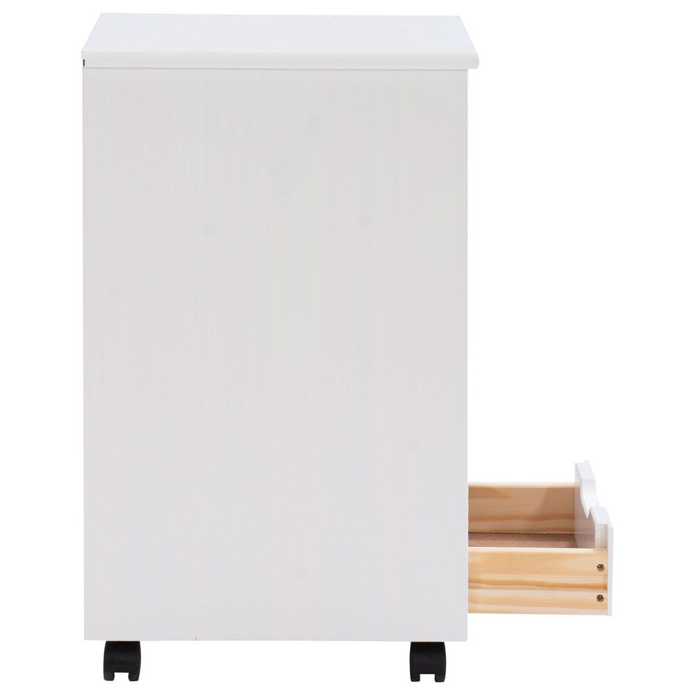 Linon Home Decor Cary 6-Drawer Rolling Cart in White Wash, , large