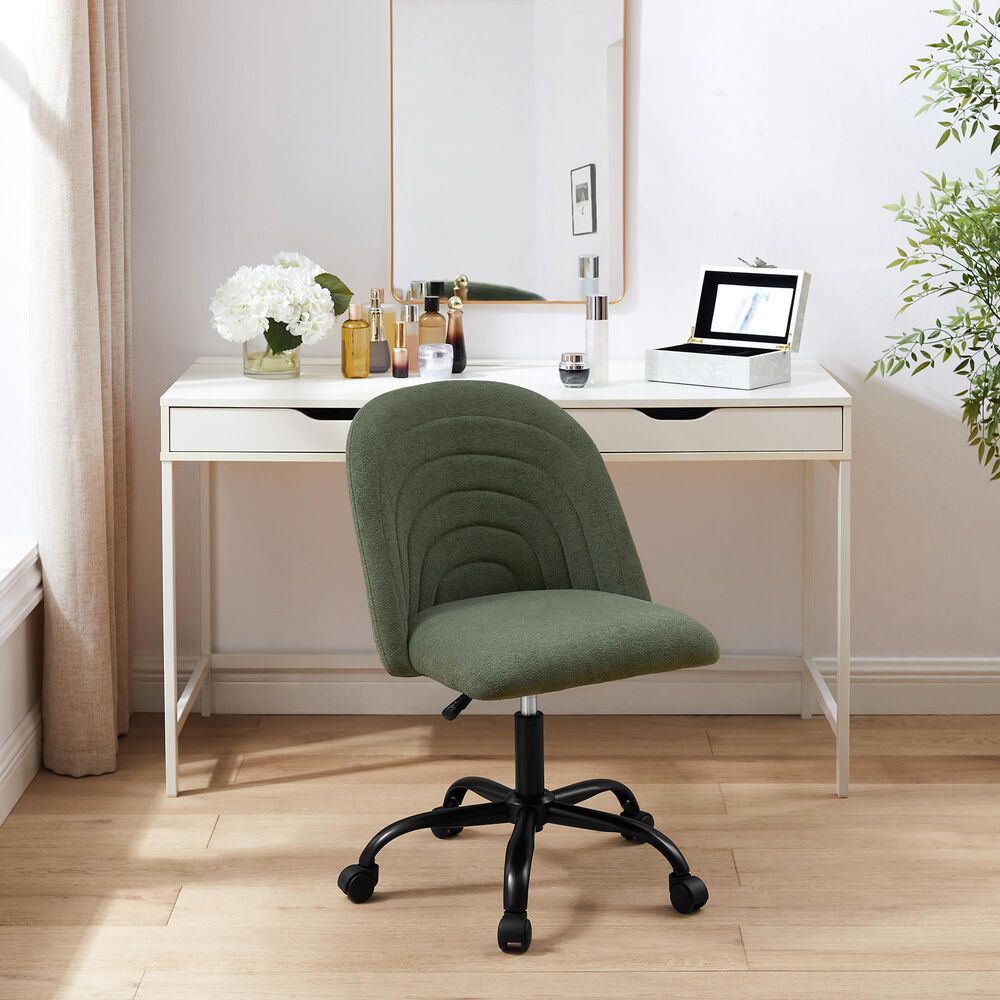 Linon Home Decor Skyla Swivel Office Chair in Green, , large